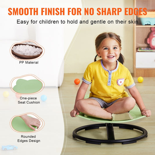 Elephant Kids Swivel Chair, 220 LBS Capacity, Autistic Kids Sensory Toy Chair With Non-Slip Metal Base, Toddler Sit And Spin Chair For Coordination Balance Focus Green