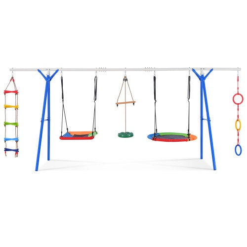 5-in-1 Outdoor Sensory Swing Set — OT-Recommended Vestibular Playground with Climbing, Swinging & Monkey Bars