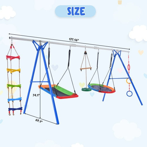 5-in-1 Outdoor Sensory Swing Set — OT-Recommended Vestibular Playground with Climbing, Swinging & Monkey Bars