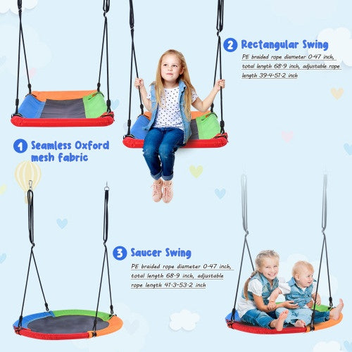 5-in-1 Outdoor Sensory Swing Set — OT-Recommended Vestibular Playground with Climbing, Swinging & Monkey Bars