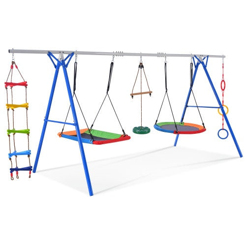 5-in-1 Outdoor Sensory Swing Set — OT-Recommended Vestibular Playground with Climbing, Swinging & Monkey Bars
