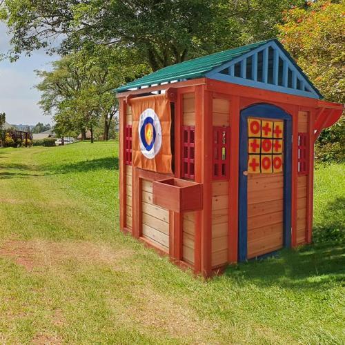 4-in-1 Outdoor Wooden Game House — OT-Recommended Imaginative Play Structure for Executive Function & Language Development