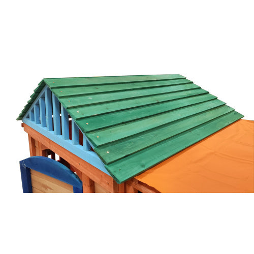 4-in-1 Outdoor Wooden Game House — OT-Recommended Imaginative Play Structure for Executive Function & Language Development