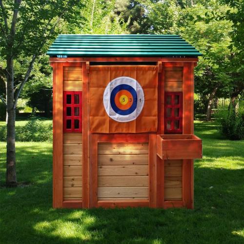 4-in-1 Outdoor Wooden Game House — OT-Recommended Imaginative Play Structure for Executive Function & Language Development
