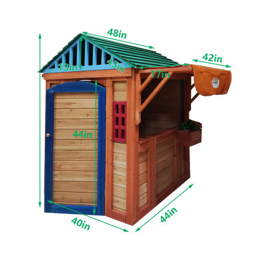 4-in-1 Outdoor Wooden Game House — OT-Recommended Imaginative Play Structure for Executive Function & Language Development