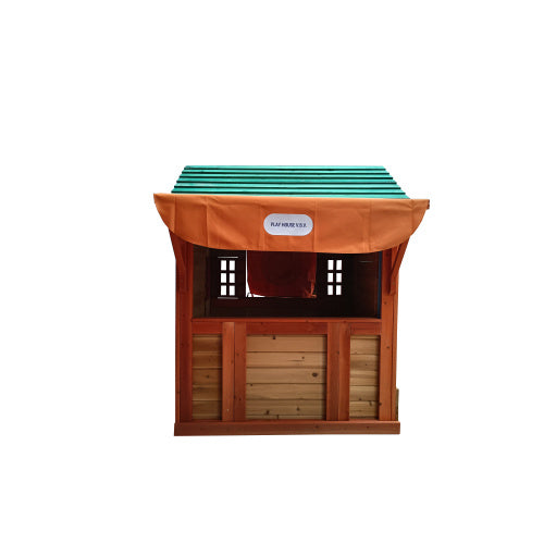 4-in-1 Outdoor Wooden Game House — OT-Recommended Imaginative Play Structure for Executive Function & Language Development