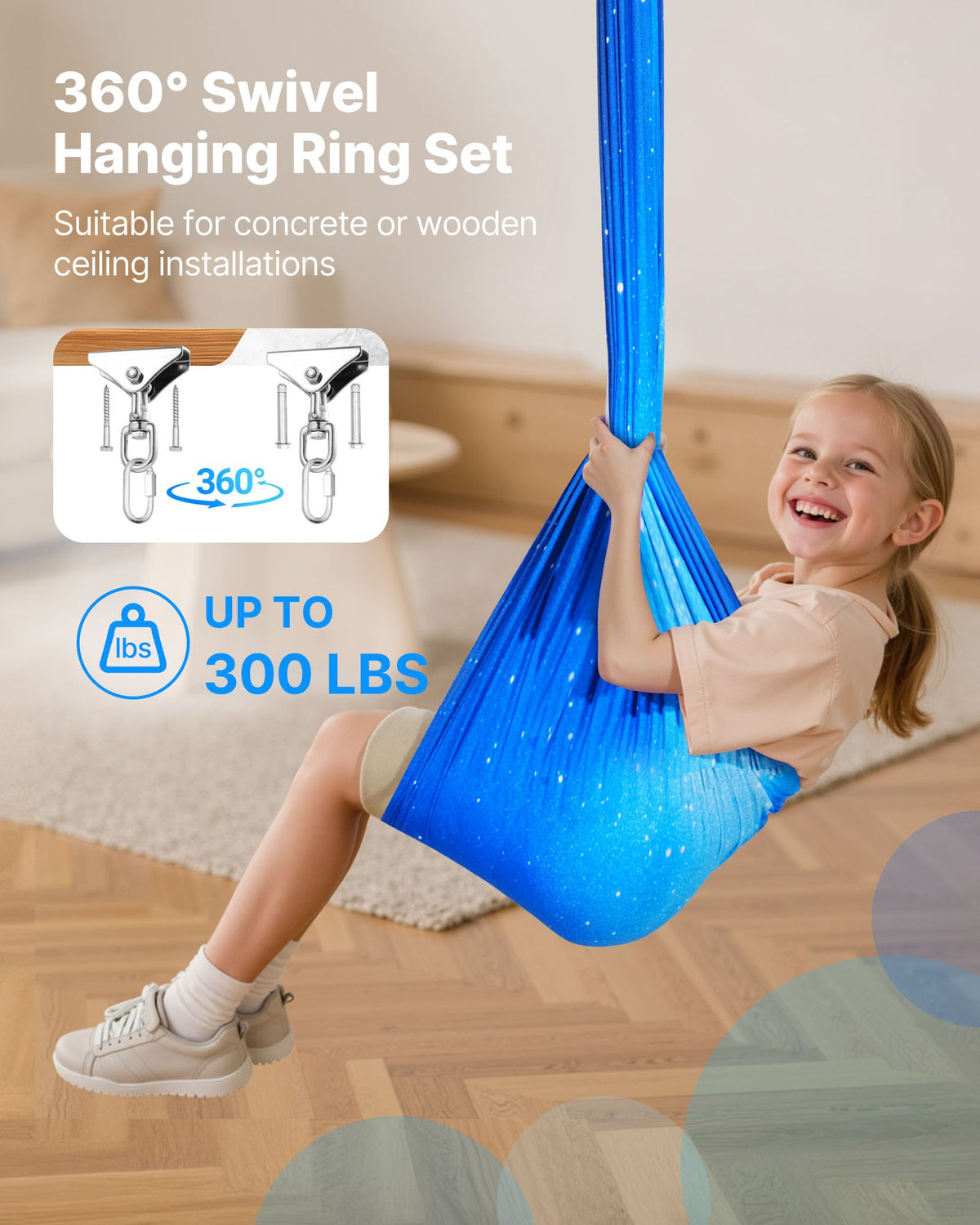 Adjustable Sensory Swing for Kids — Calm Blue
