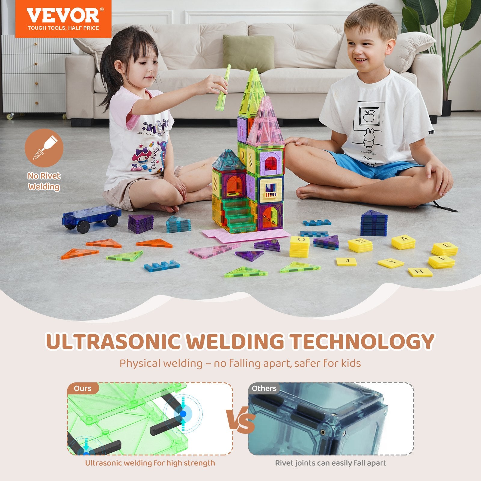 Magnetic Tiles Set (121 Pieces) OT-Approved Sensory-Motor Development