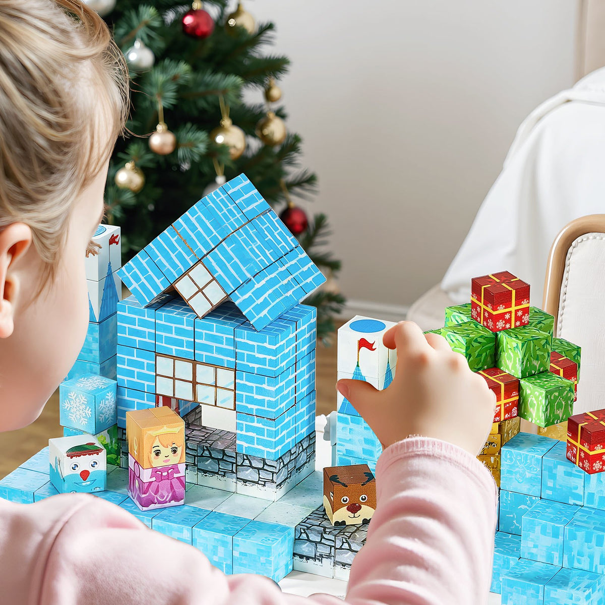 Glacier Ice Castle magnetic cube building blocks set, 150 pieces – photo 6