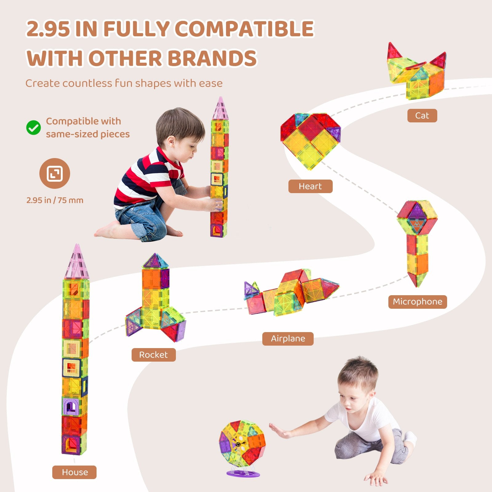 Magnetic Tiles Set (121 Pieces) OT-Approved Sensory-Motor Development