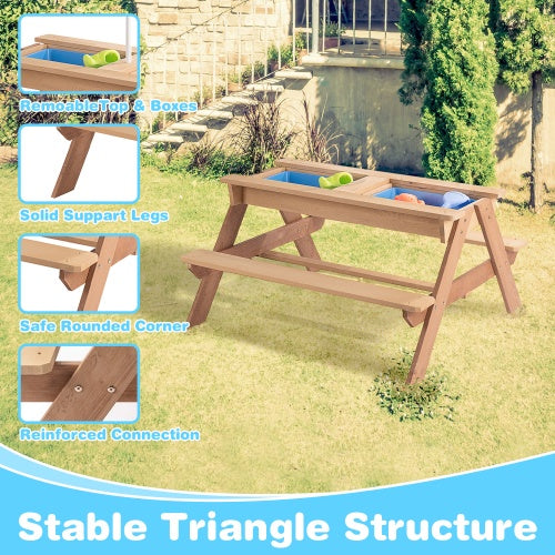 3-in-1 Kids Outdoor Picnic Table — OT-Recommended Outdoor Ritual Anchor for Meals, Art & Screen-Free Family Time