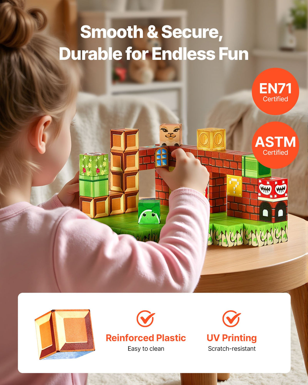 Classic Castle magnetic cube building blocks set, 100 pieces – photo 5