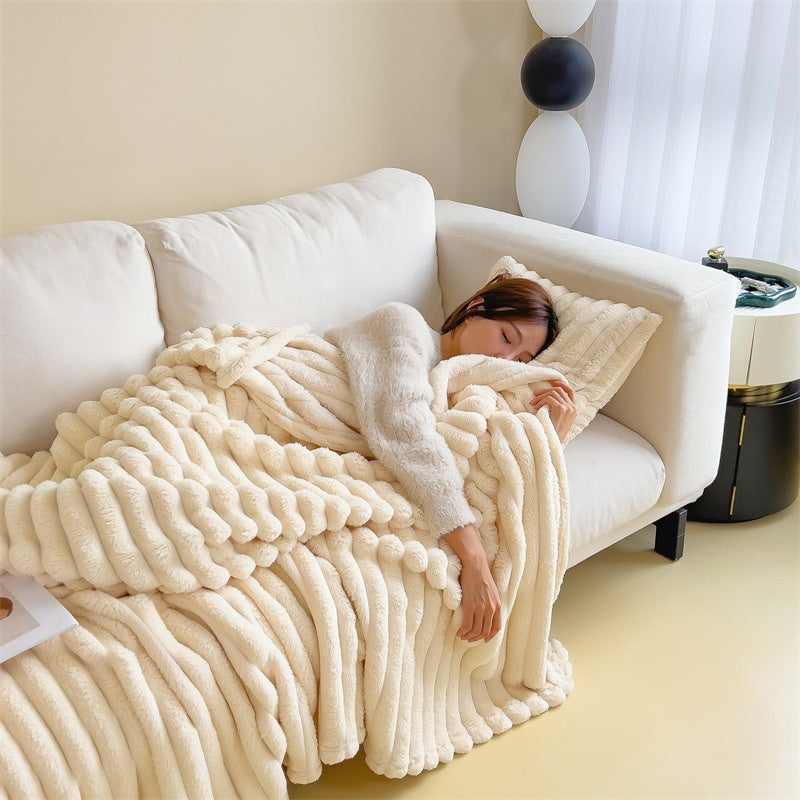 Soft Flannel Throw Blanket — 71×79 in