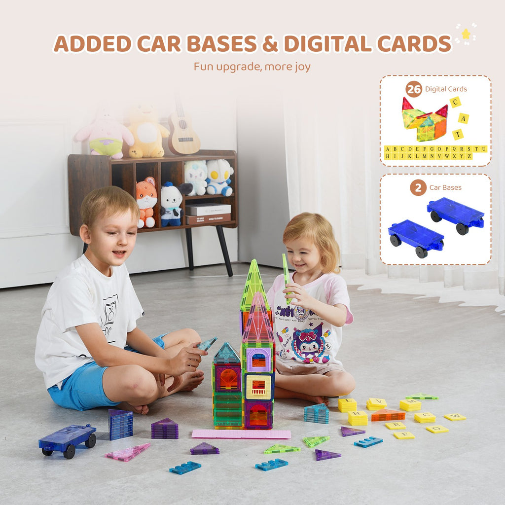 Magnetic Tiles Set (121 Pieces) OT-Approved Sensory-Motor Development