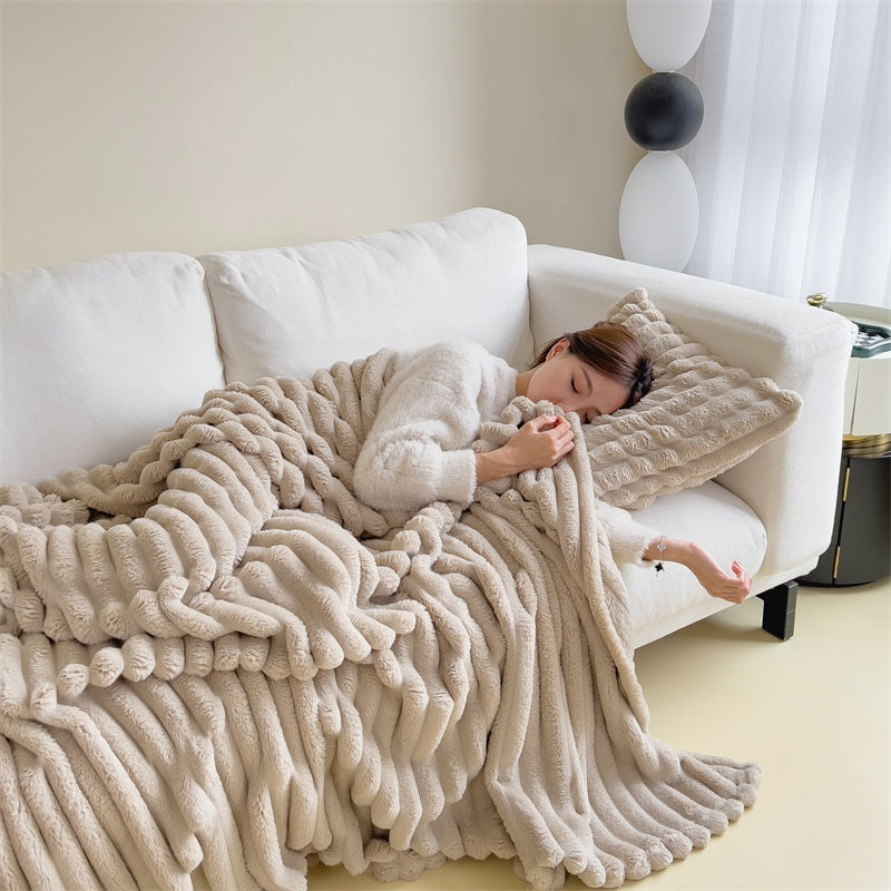 Soft Flannel Throw Blanket — 71×79 in