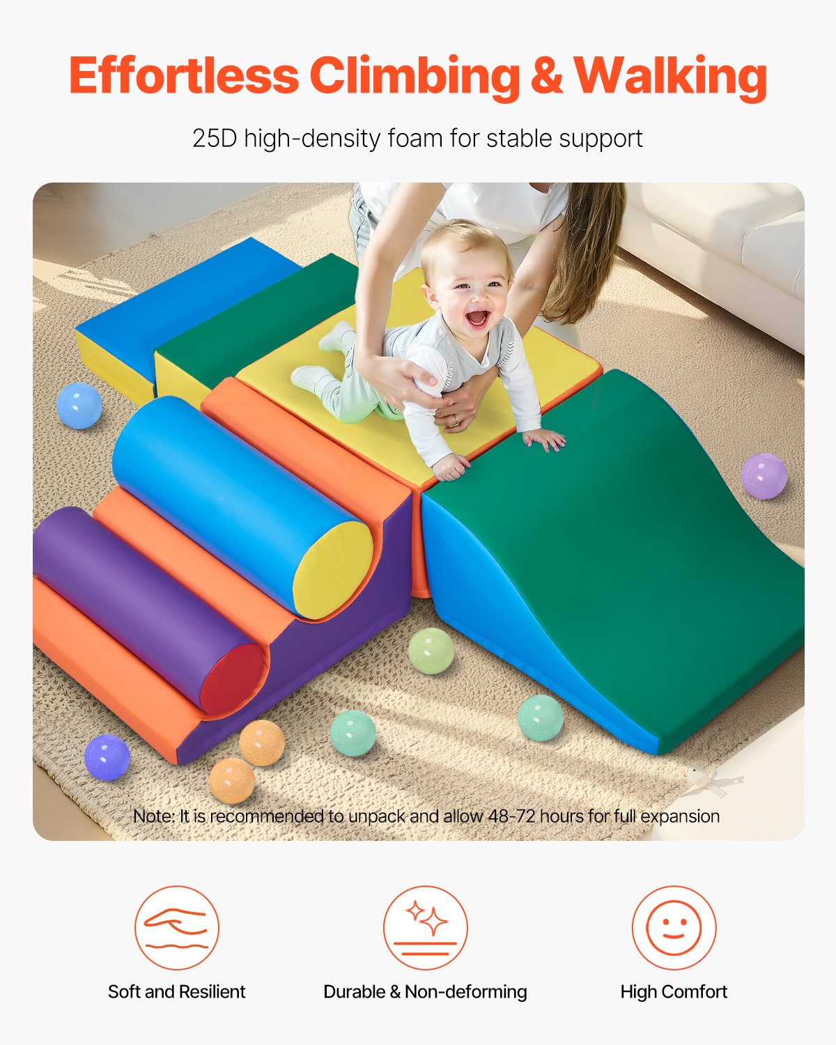 Climbing Toys 7 Piece Foam Climbing Blocks Set For Toddlers And Preschoolers