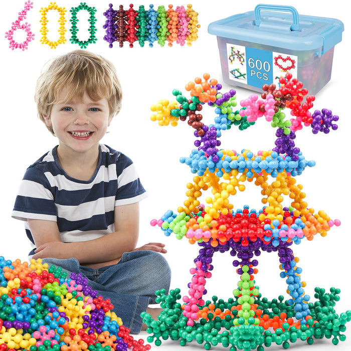 600-Piece Building Blocks Set — Fine Motor & Sensory Play for Kids 3+