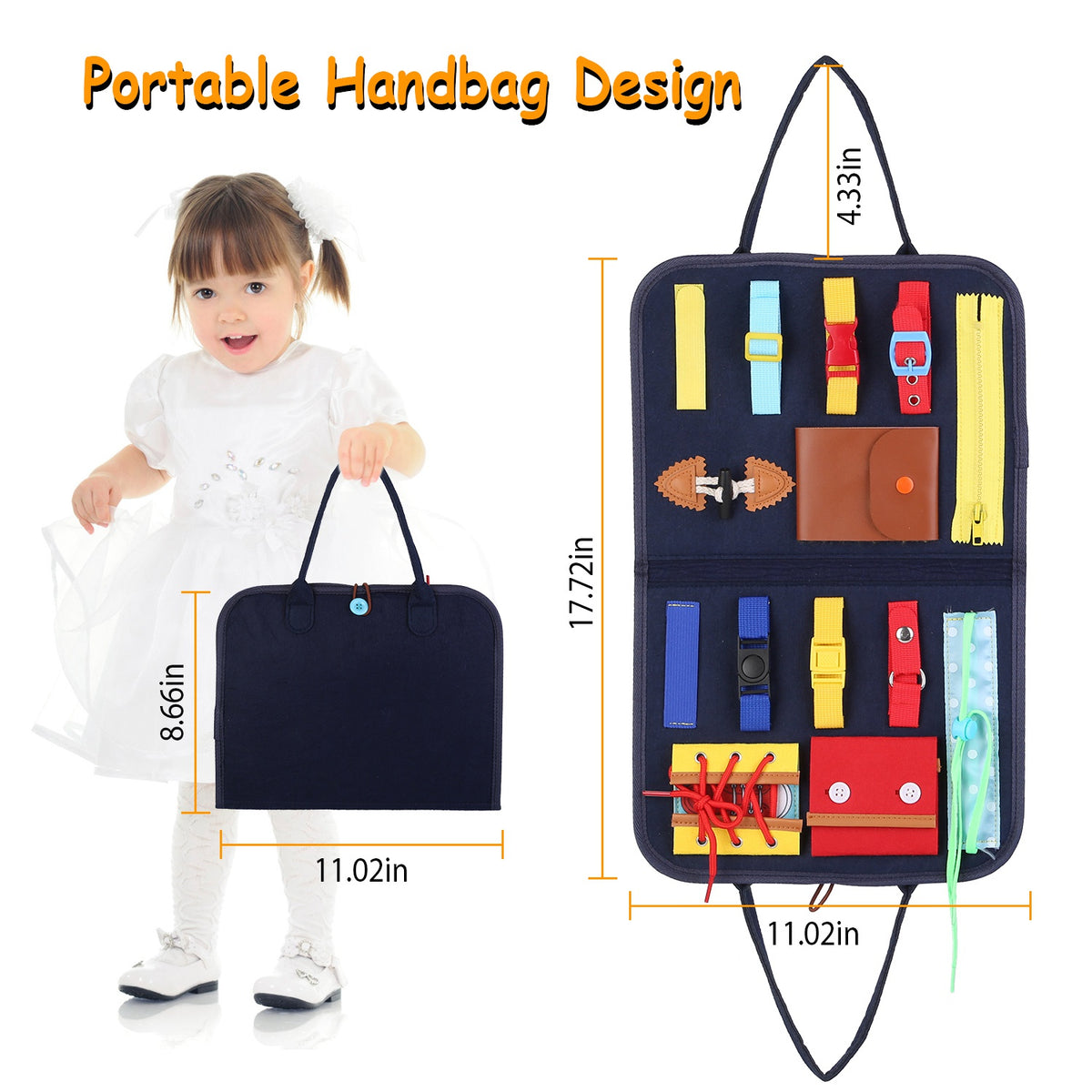 Kids Busy Board — Montessori Sensory Activity Board