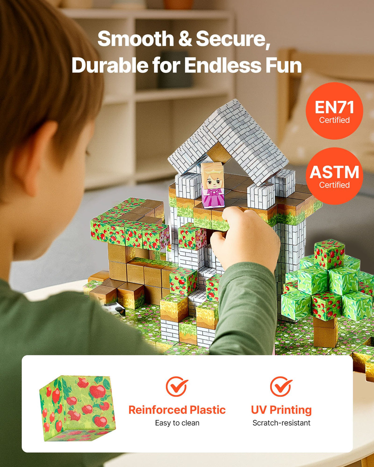 Forest magnetic cube building blocks set, 150 pieces – photo 3