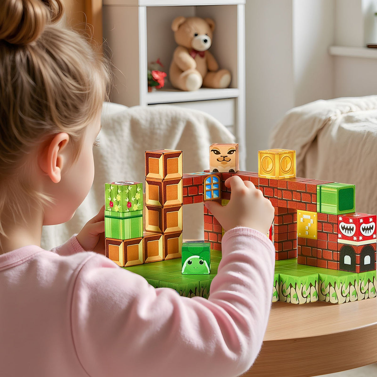Classic Castle magnetic cube building blocks set, 100 pieces – photo 6