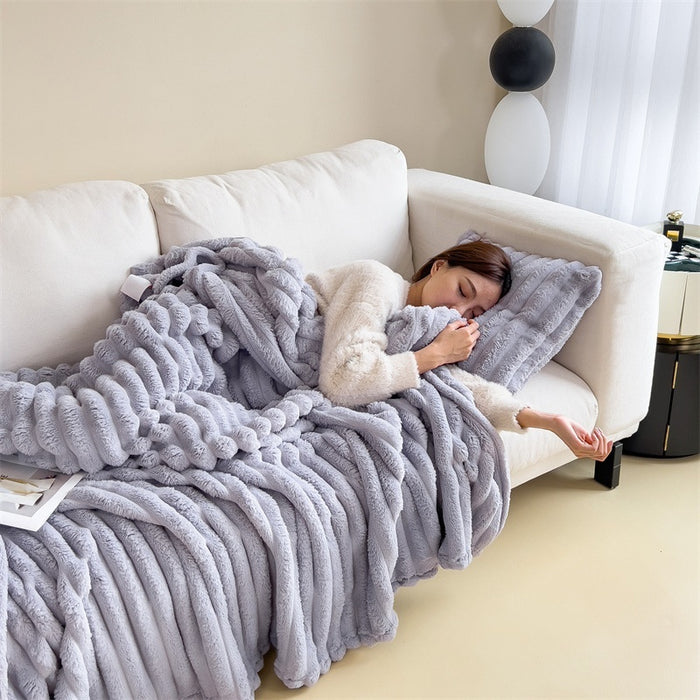 Soft Flannel Throw Blanket — 71×79 in