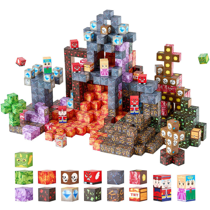 Lava Castle magnetic cube building blocks set, 100 pieces – main product photo