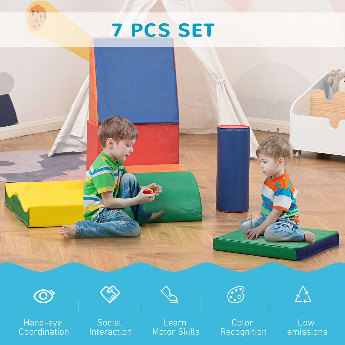 7-Piece Soft Play Climbing Set for Toddlers, Ages 1–4