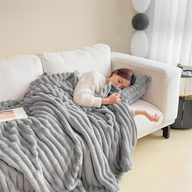 Soft Flannel Throw Blanket — 71×79 in