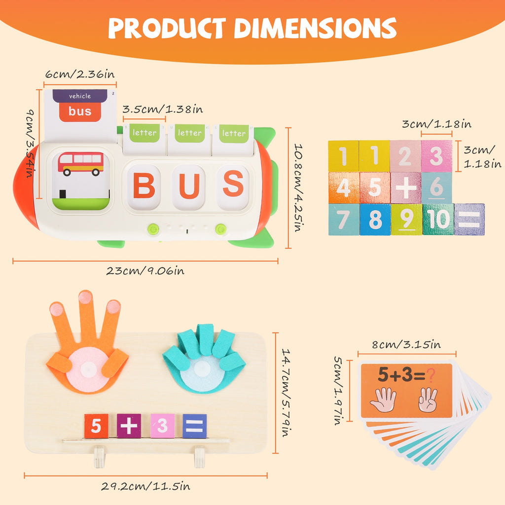 Talking Flash Cards And Finger Counting Math Board Interactive Learning Toys For Kids Aged Over 3  Number Alphabet Words Song Learning