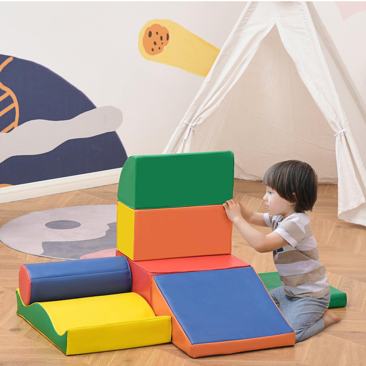 7-Piece Soft Play Climbing Set for Toddlers, Ages 1–4