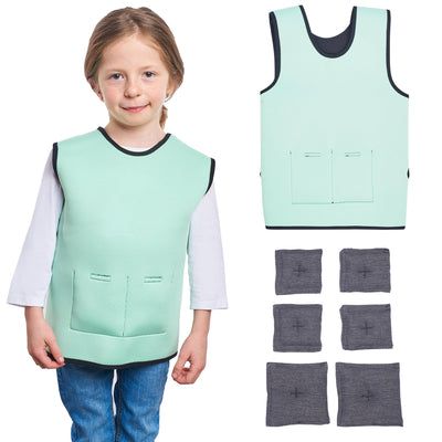 Sensory Weighted Vest for Kids — OT-Recommended Deep Pressure Compression Vest for Autism, ADHD & Sensory Seeking (Medium, Green)