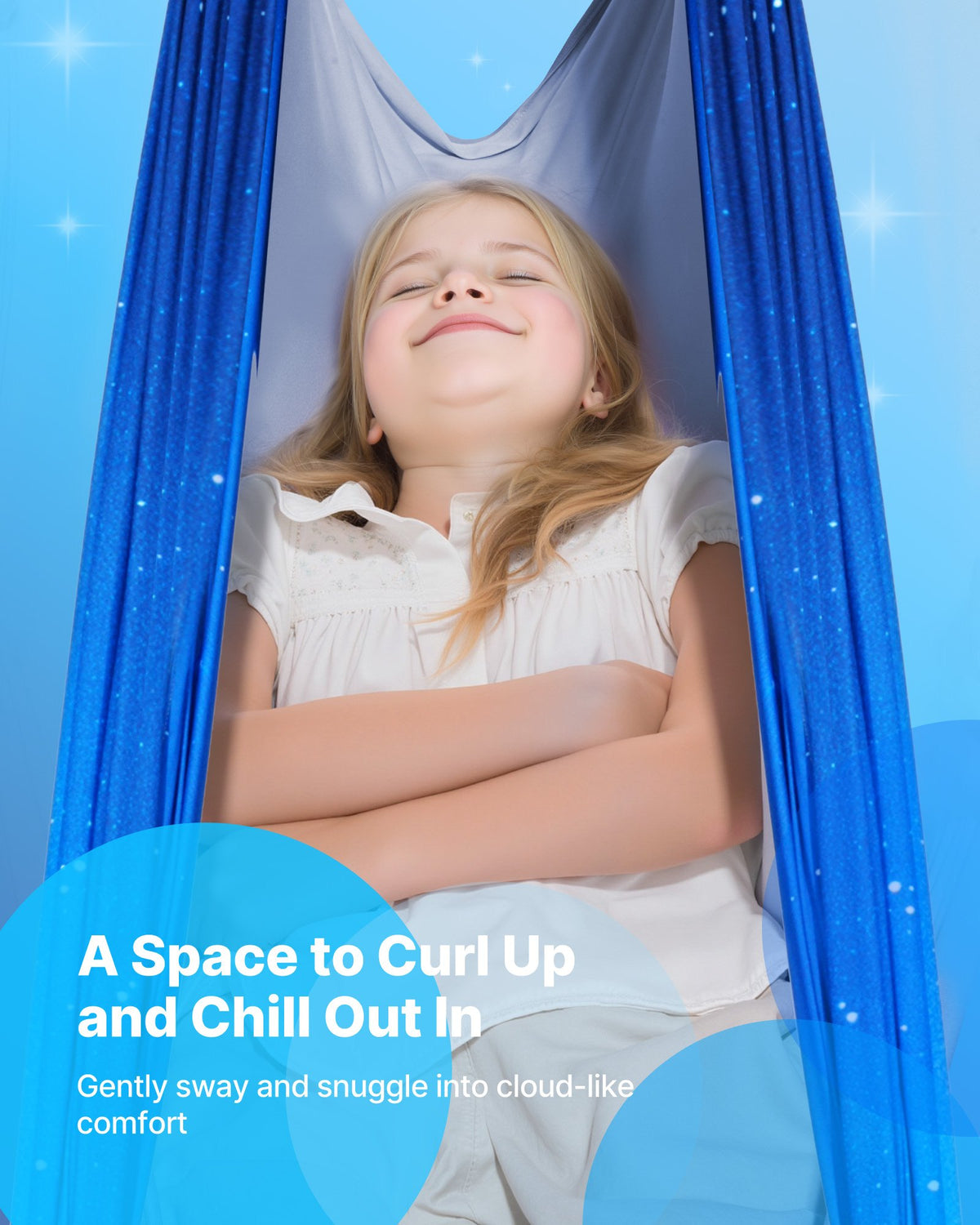 Adjustable Sensory Swing for Kids — Calm Blue