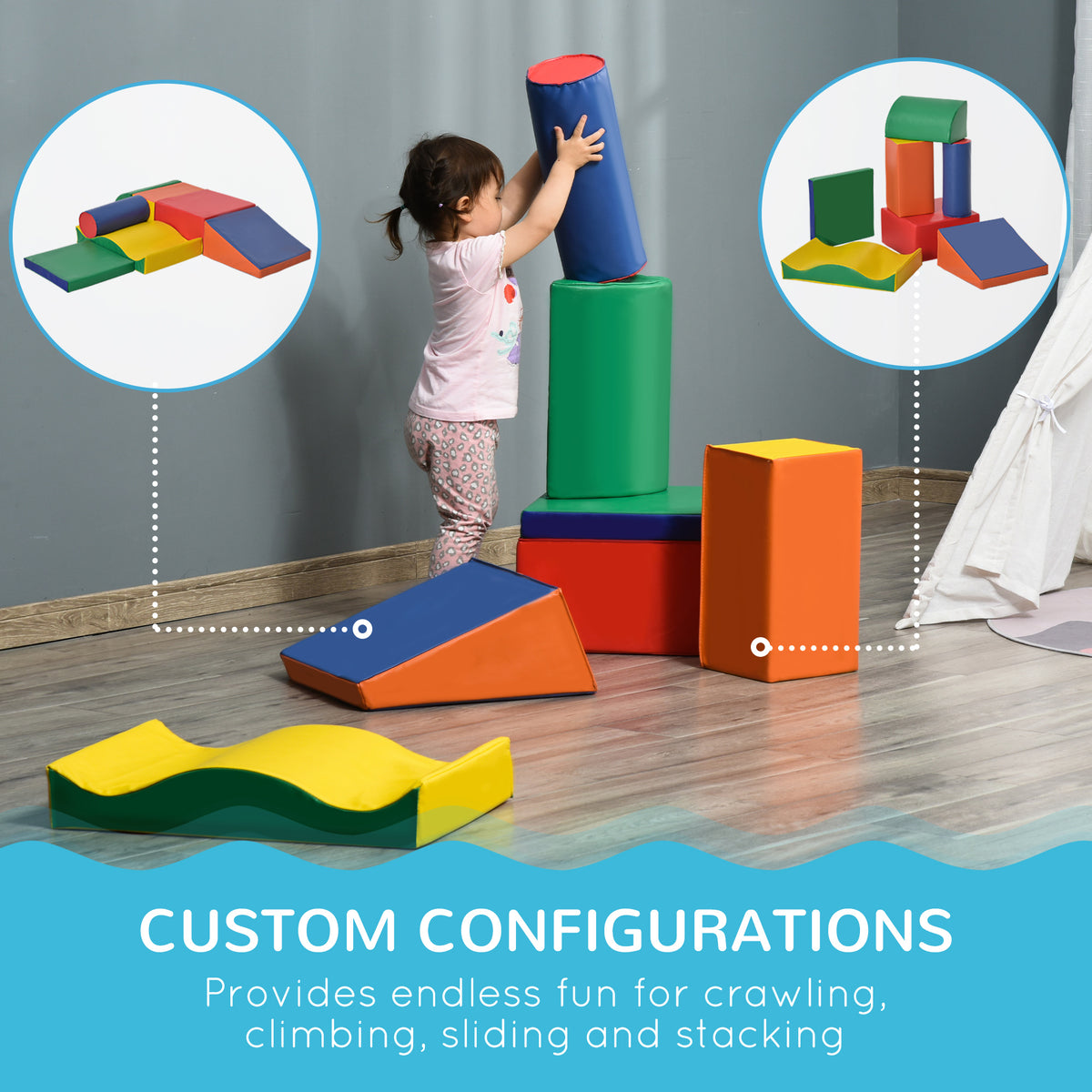 7-Piece Soft Play Climbing Set for Toddlers, Ages 1–4