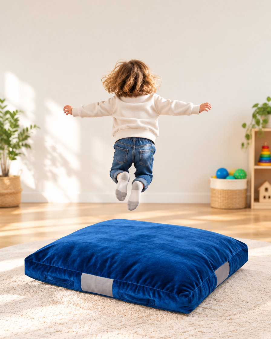 Crash Pad, 5 X 5 Ft Crash Pad For Kids Sensory With Foam Blocks And Washable Cover, Giant Pillow Mat Large Soft Foam Landing Zone, Sensory Room Equipment For Children Jumping, Relaxing & Play