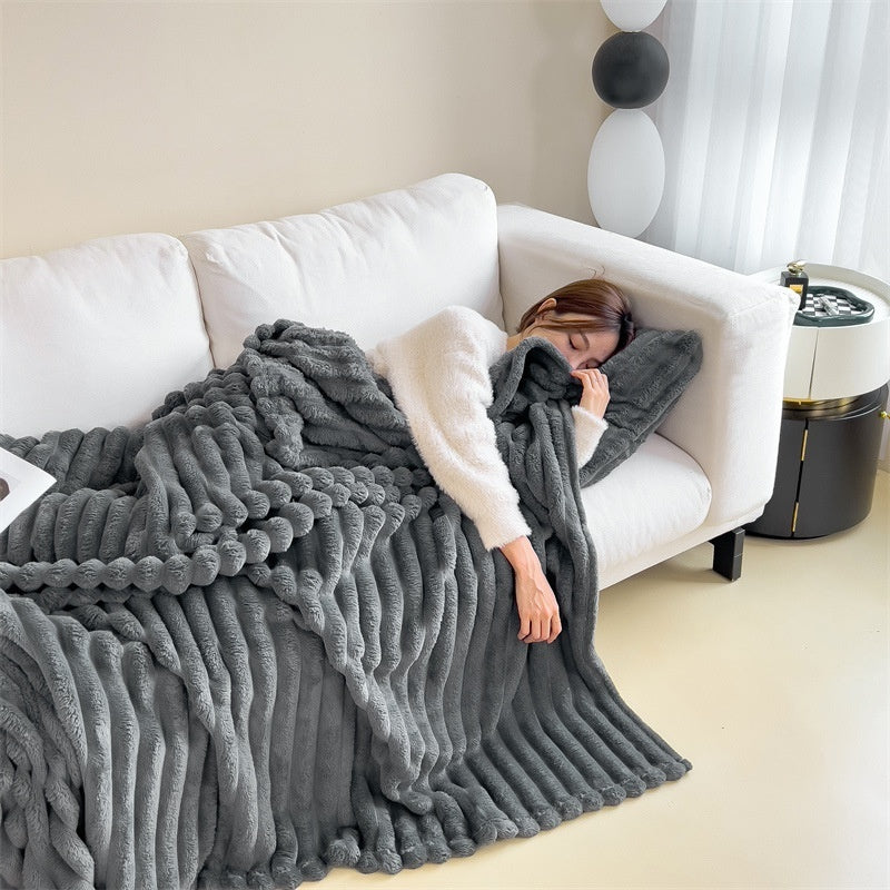 Soft Flannel Throw Blanket — 71×79 in