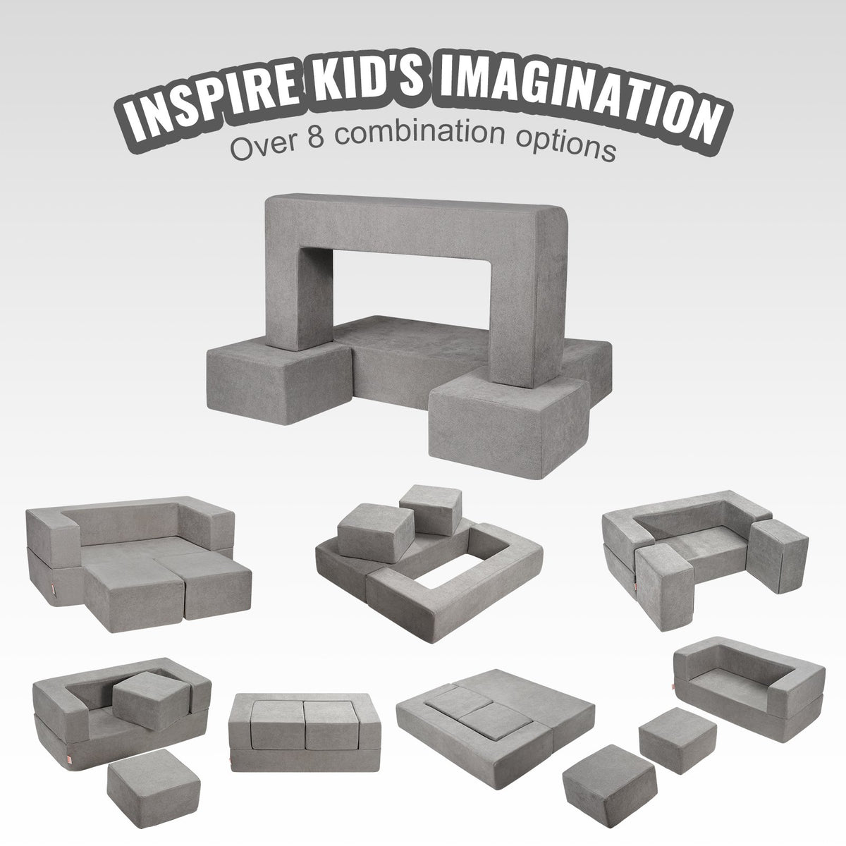 4-Piece Modular Sensory Sectional — Compact Foam Set