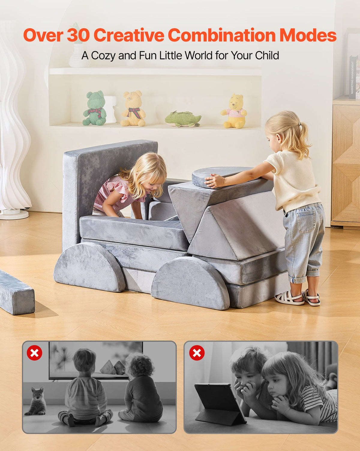 Modular Sensory Play Couch — Kid-Sized Convertible Set