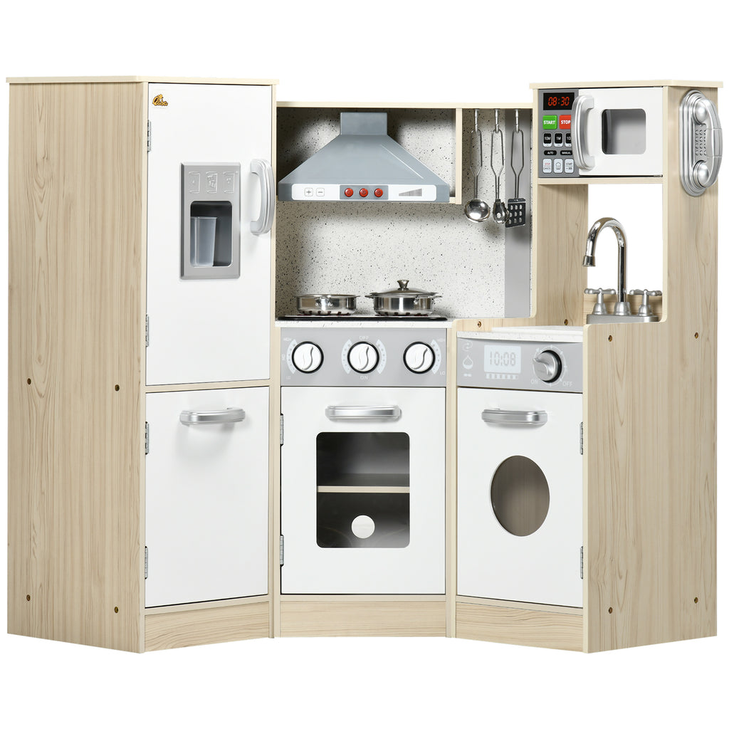 Little Chef’s Corner™ Play Kitchen
Interactive Wooden Kitchen with Sounds & Ice Maker (Ages 3–6)