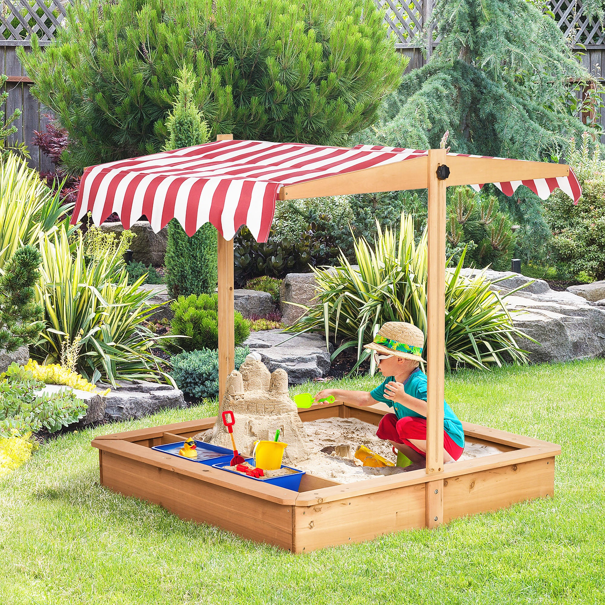 Wooden Sensory Sandbox — OT-Recommended Outdoor Tactile Play Station for Kids Ages 3–7