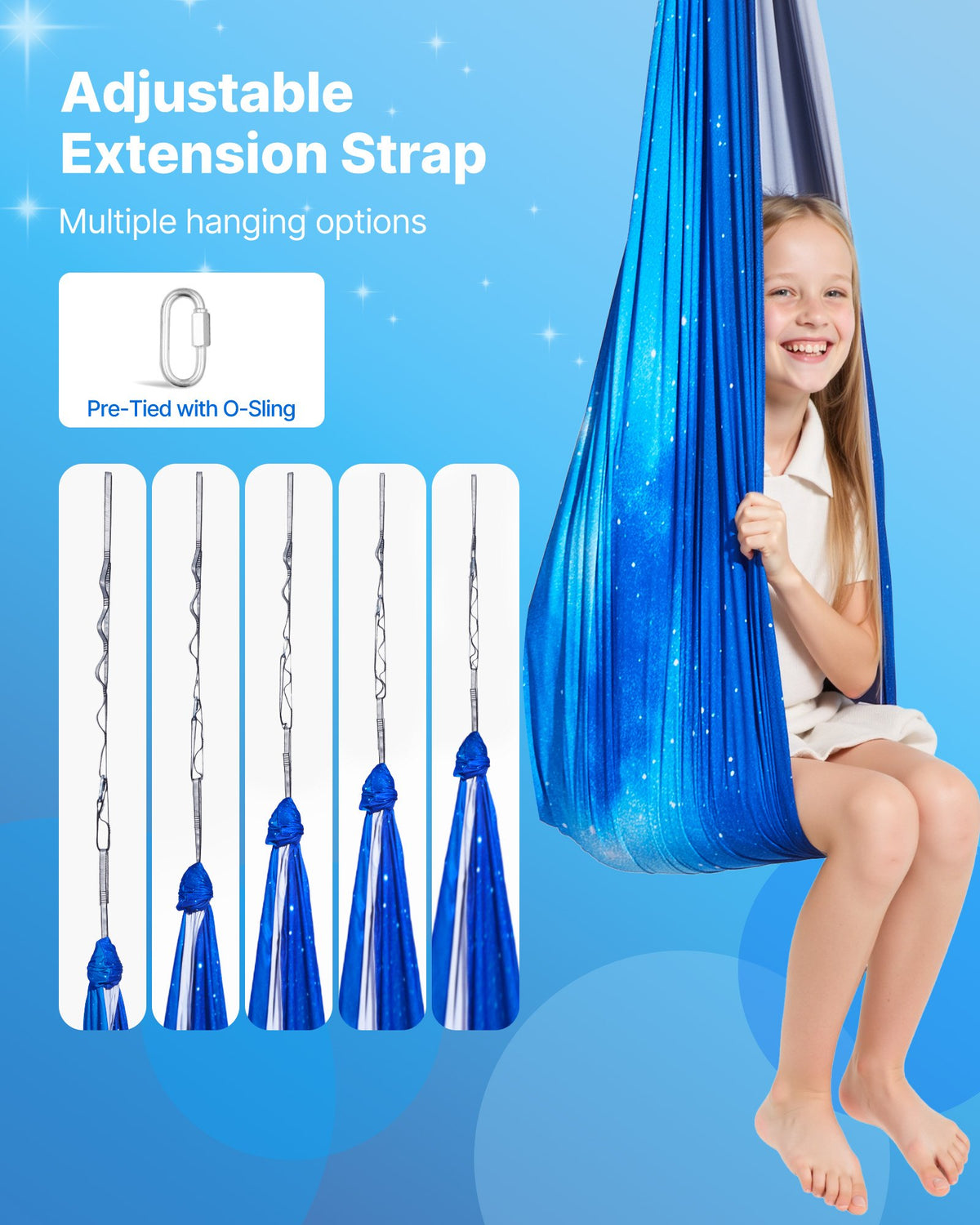 Adjustable Sensory Swing for Kids — Calm Blue
