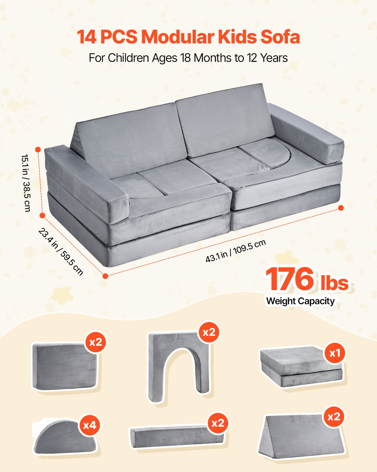 Modular Sensory Play Couch — Kid-Sized Convertible Set