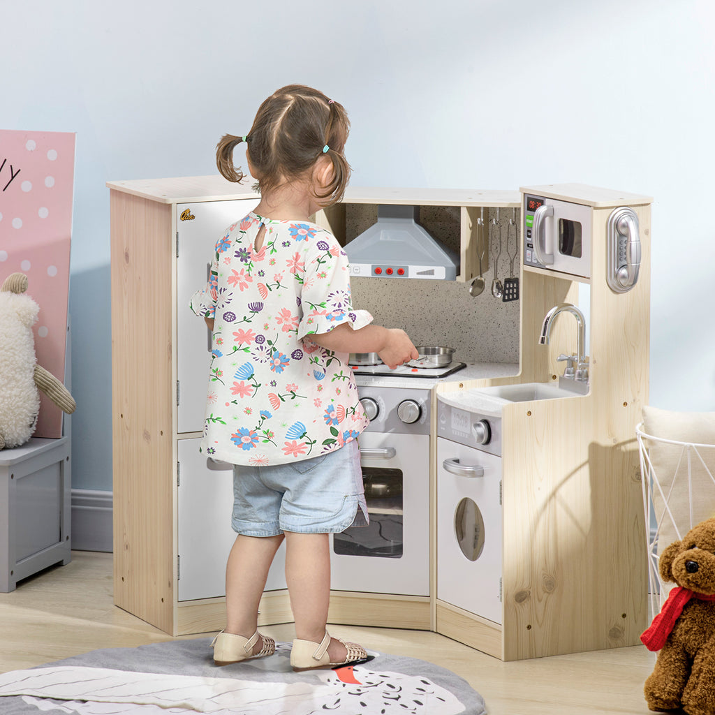 Little Chef’s Corner™ Play Kitchen
Interactive Wooden Kitchen with Sounds & Ice Maker (Ages 3–6)
