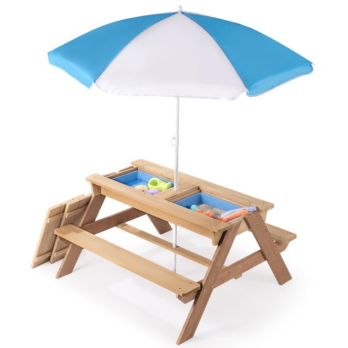 3-in-1 Kids Outdoor Picnic Table — OT-Recommended Outdoor Ritual Anchor for Meals, Art & Screen-Free Family Time
