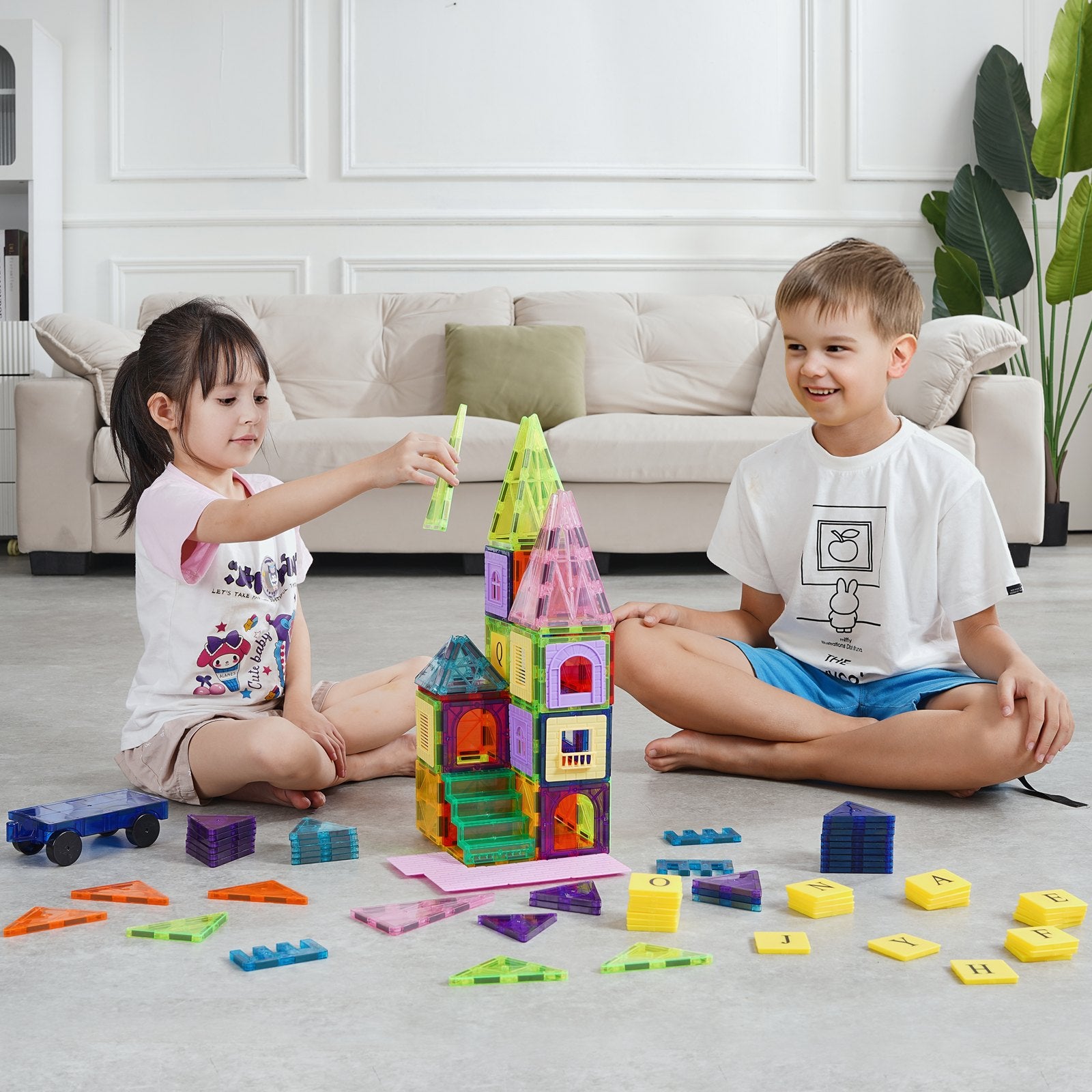 Magnetic Tiles Set (121 Pieces) OT-Approved Sensory-Motor Development