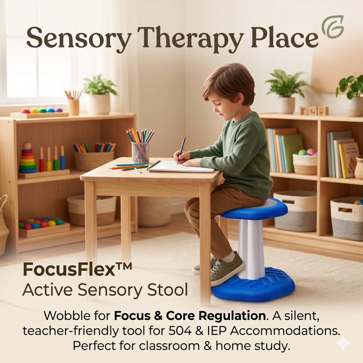 FocusFlex Active Sensory Stool — Wobble Seat for Kids